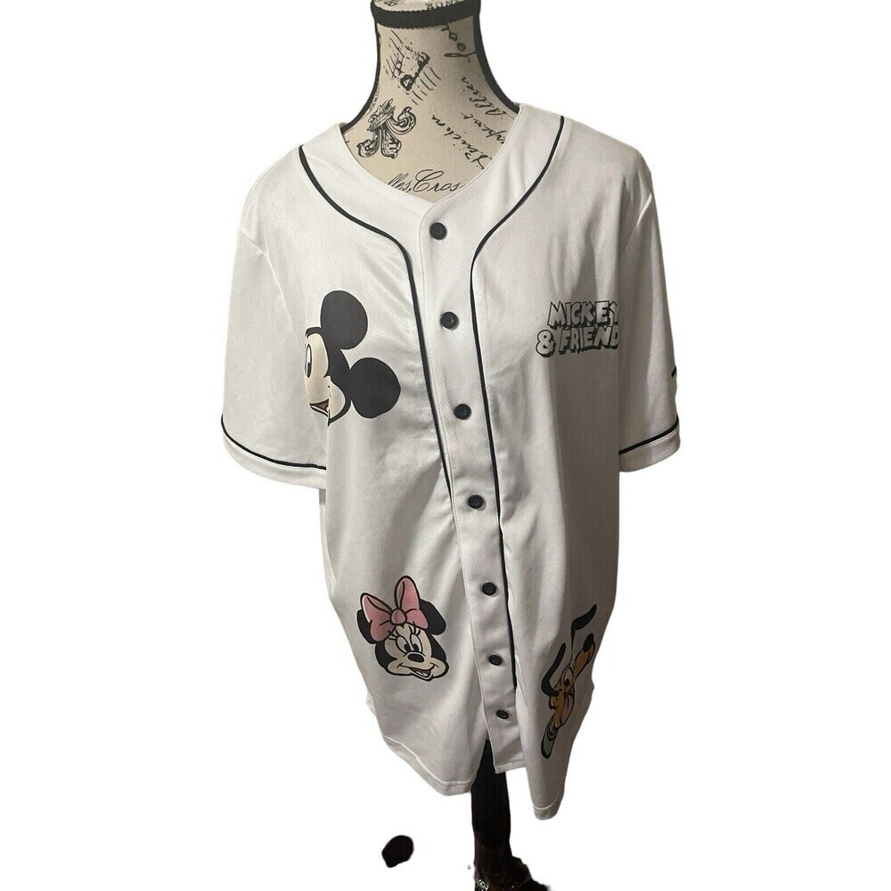 Disney Juniors Mickey Mouse and Friends White Baseball Jersey Size Medium